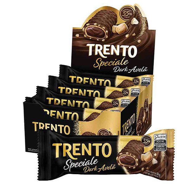 Chocolate Trento Speciale Dark Avelã com 12 unidades de 26g
