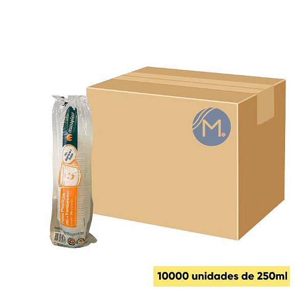 Caixa Pote Transparente 250ml com 1000 unidades Minaplast