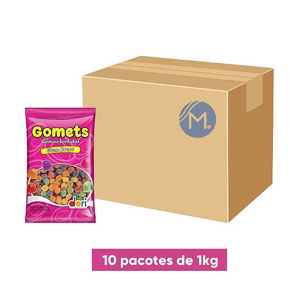 Caixa Bala De Goma Sortidas Gomets Dori com 10 pacotes de 1kg