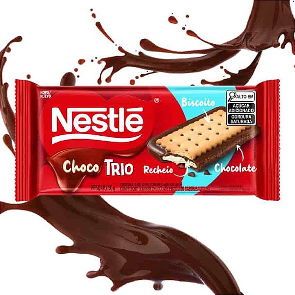 Choco Nestlé Chocolate ao Leite Chocotrio  90g