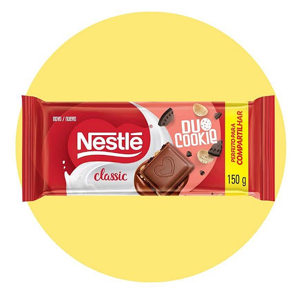 Barra de Chocolate Nestlé Classic Duo Cookie 150g