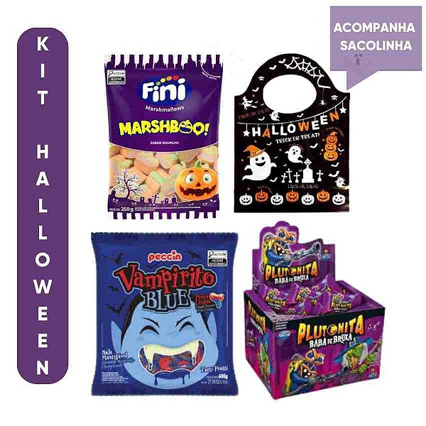 Kit 3 Doces Festa Halloween + 10 Sacolas Trick Or Treat