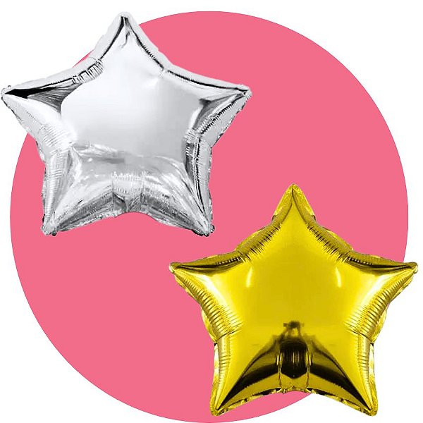 Balão Metalizado Estrela 45cm FestWay | Escolha a Cor