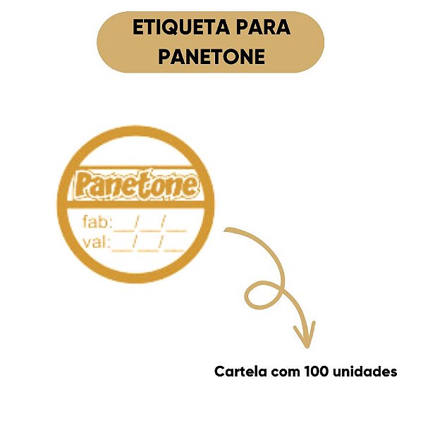 Etiqueta Adesiva Decorativa  Panetone com 100 unidades Eticol