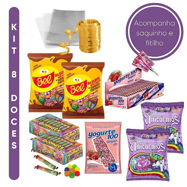 Kit Doces Dia Crianças Bala Pirulito Chocolate 50 kits