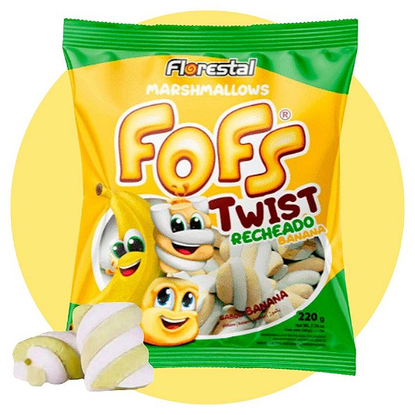 Marshmallow Fofs Twist Recheado Banana 220g