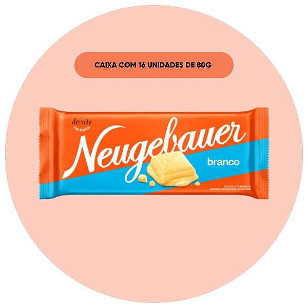 Barra de Chocolate Branco Neugebauer com 16 unidades de 80g