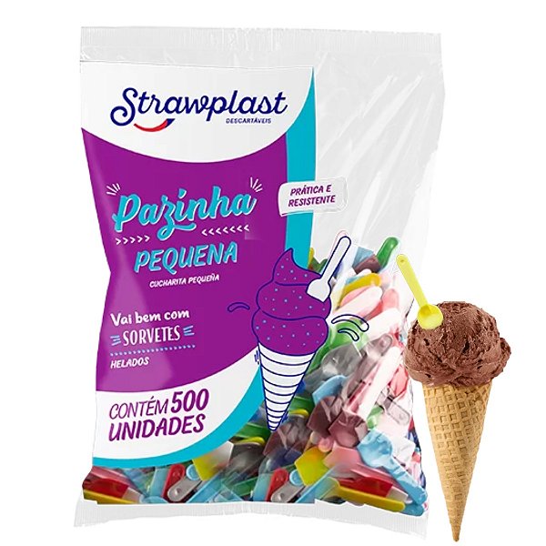 Pazinha Pequena Descartável Colorida Mista 500 unidades Strawplast