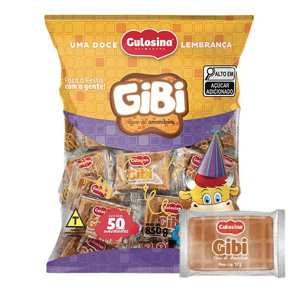 Fardo Doce Amendoim Gibi Lisa 50 unidades Gulosina