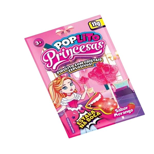 Pirulito Pop Lito Princesas Com Cristais Explosivos 11g Audaz Food