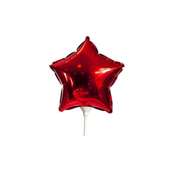 Balão Metalizado Estrela 45cm Vermelha
