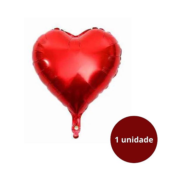 Balão Coração Vermelho Metalizado 12 cm BR Festas