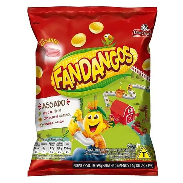 Salgadinho de milho Fandangos Presunto Elma Chips 105g