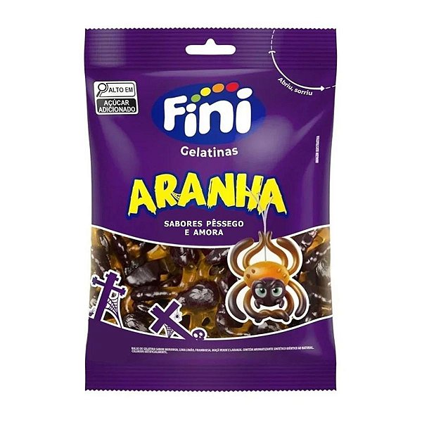 Bala de Gelatina Aranha Pêssego e Amora 250g Fini