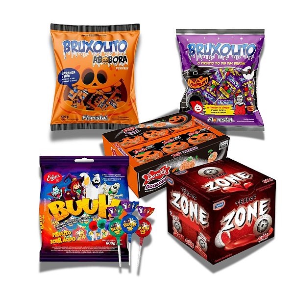 Kit 5 Doces Sortidos Festa Halloween Dia das Bruxas