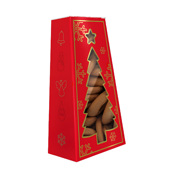Caixa para Doces com Visor Pinheiro Natal com 10 unidades Ideia