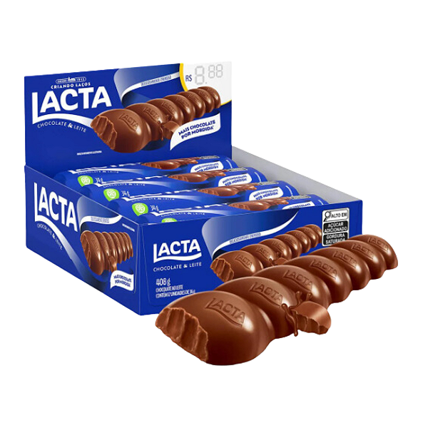 Chocolate ao Leite Lacta com 12 unidades de 34g