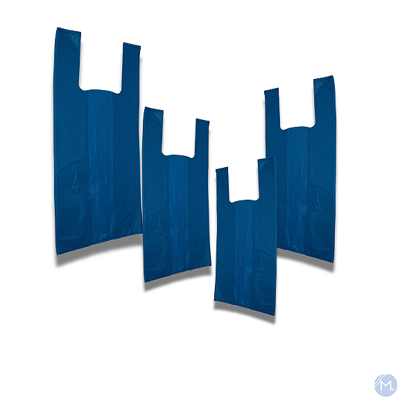 Sacola Plástica Azul com 100un Thomas Plast Escolha o Tam
