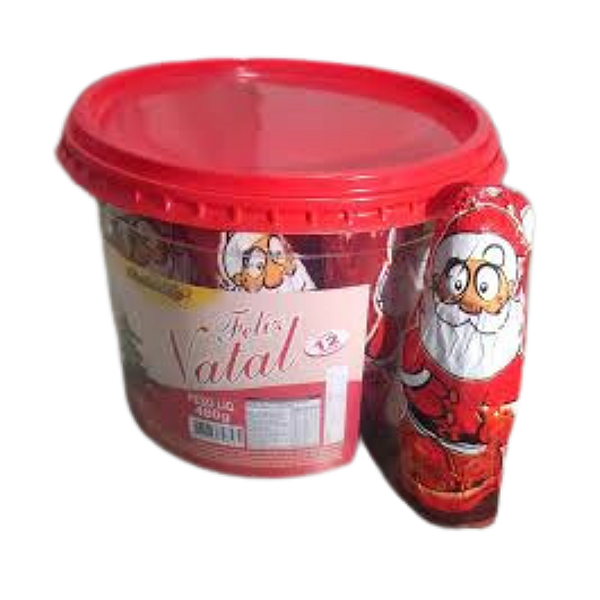 Papai Noel de Chocolate pote 480G com 12 unidades DUKACAU