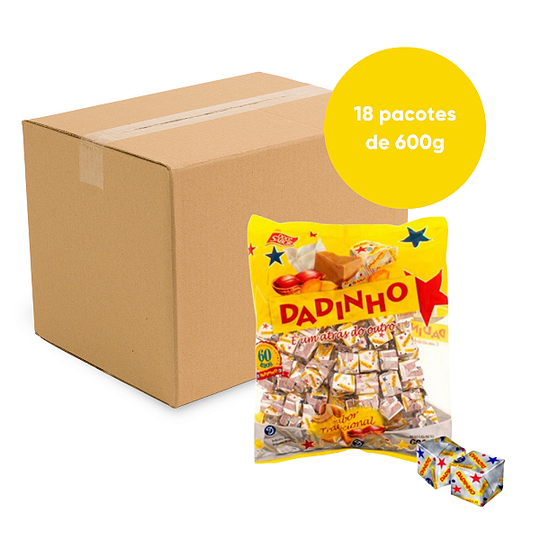 Caixa Bala Dadinho Original com 18 pacotes de 600g