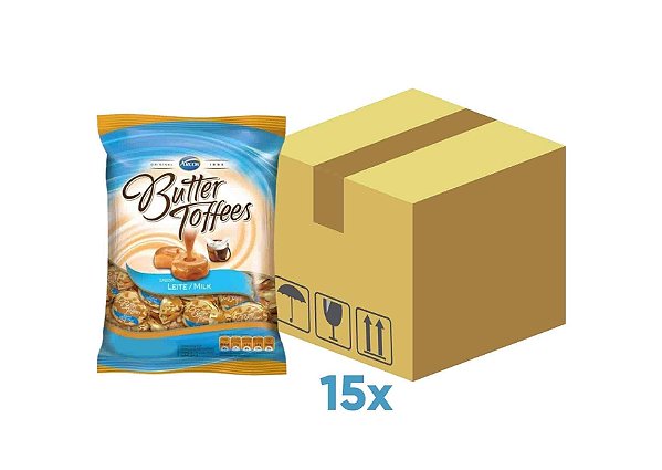 Caixa de Bala Butter Toffees Ao Leite com 15 pacotes 500g Arcor