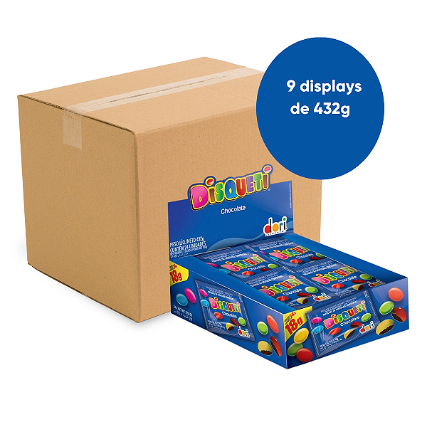 Caixa Disqueti Chocolate com 9 displays de  432g - Dori