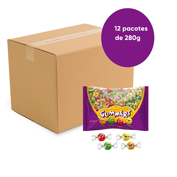 Caixa Chiclete Gummers com 12 pacotes de 280g - Sukest