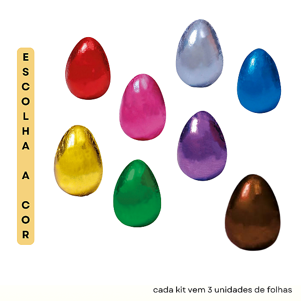 Kit 3 folhas de Chumbo Ovos de Páscoa 43,5x59cm Escolha a cor