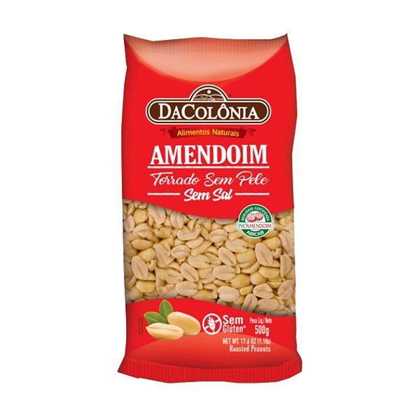 Amendoim Torrado Sem Pele 500g DaColônia