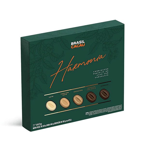 Caixa Harmonia 20 chocolates 140g  Brasil Cacau