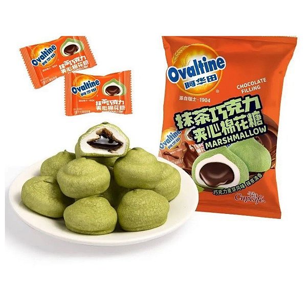 Marshmallow Recheado de Matcha e Chocolate Ovomaltine 90g