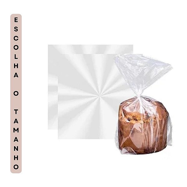 Saco Poli p/ Panetone Incolor Poli 50un Carber - Escolha Tam