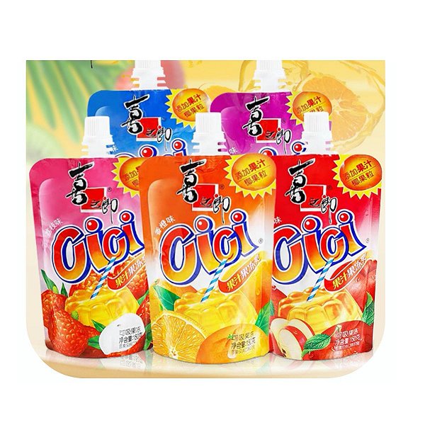 Suco De Gelatina Importado Com pedaços de Fruta Cici 350g Uva Ameixa Escolha o sabor