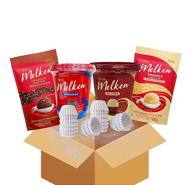 Kit Brigadeiro + Beijinho + Granulado + Forminha 200 Un