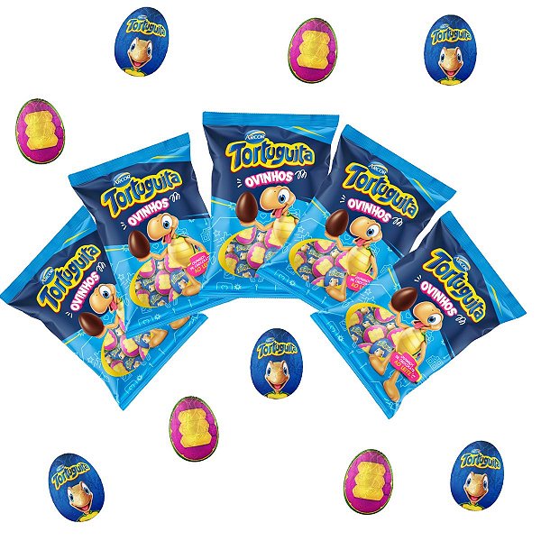 Kit 5 Pacotes Tortuguita Ovinhos Chocolate 80g Páscoa Arcor