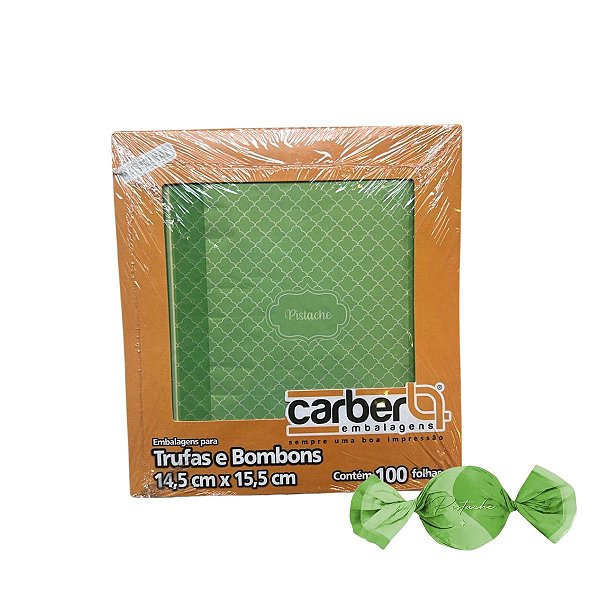 Embalagem para trufa Sabor Pistache c/ 100 un