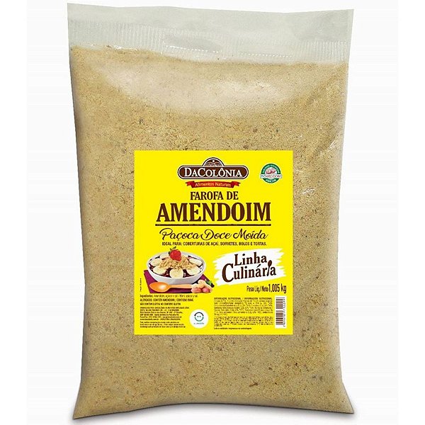 Farofa De Amendoim Paçoca Doce Moida 1,005kg DaColônia