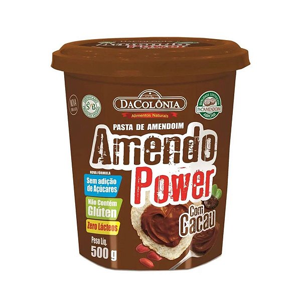 Pasta De amendoim AmendoPower Com Cacau 500g DaColônia