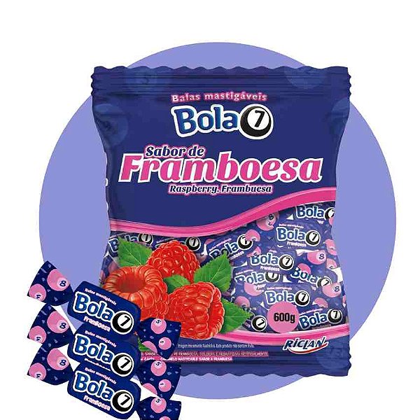 Bala Bola 7 Framboesa Riclan 500g