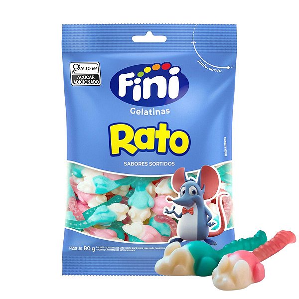 Bala de gelatina Rato 80g Fini