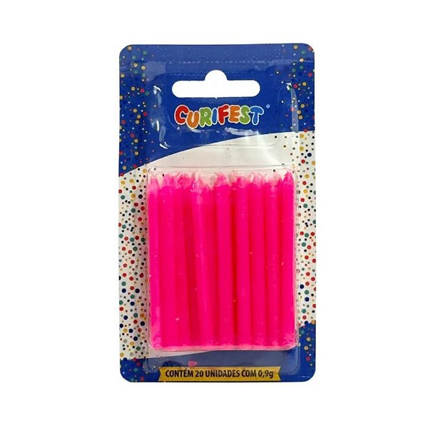 Vela Palito Rosa 20 un Curifest