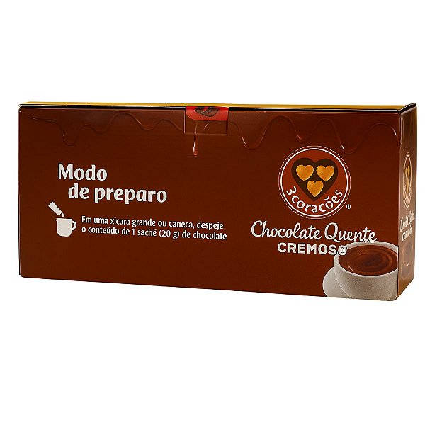 Kit Chocolate Quente 3 Coracoes Sache 30 uni de 20g