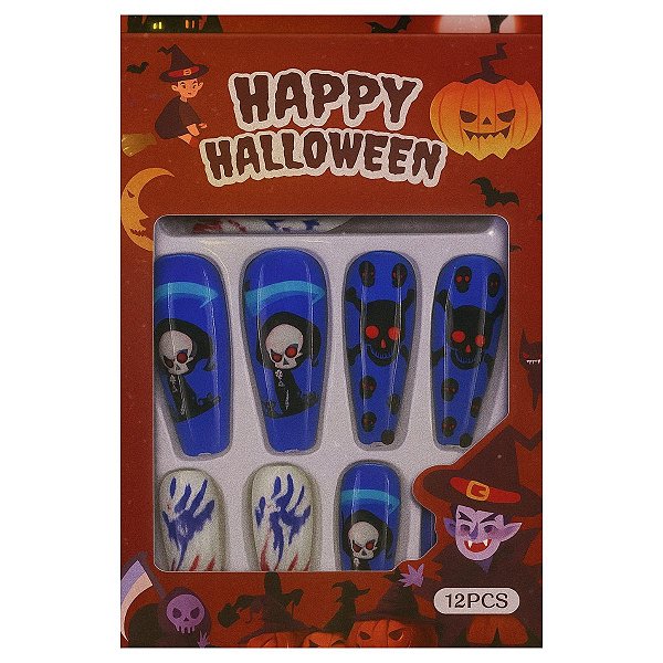 Unhas De Bruxa De Halloween Sortidas Com 12 Un BR Festas