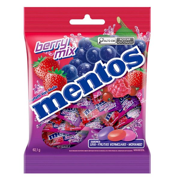 Bala Mentos Berry Mix Bag 62,1g Perfetti