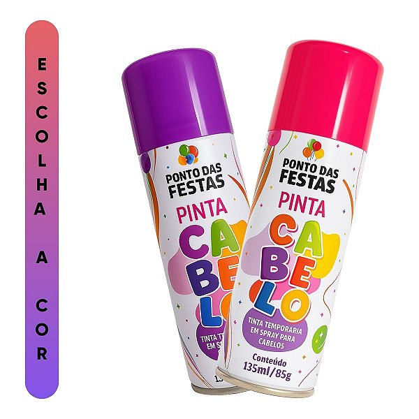 Spray Para Pintar Cabelo 85g / 135ml Ponto Das Festas Escolha a Cor