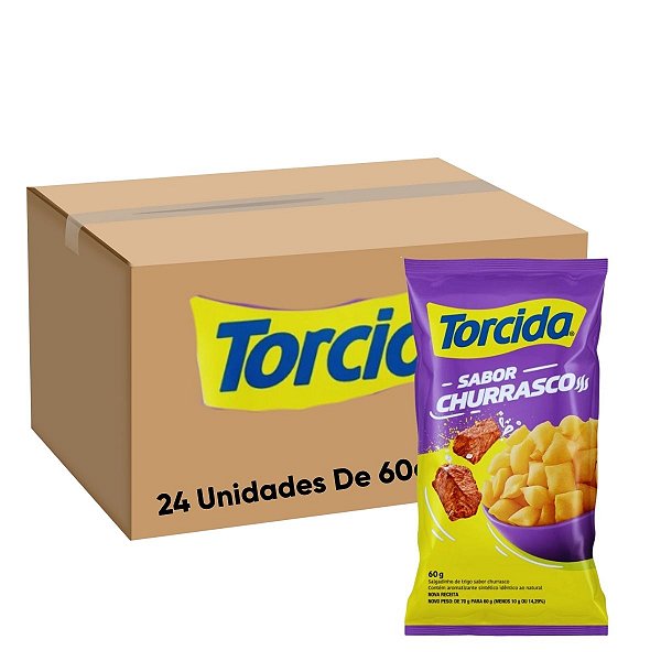 Caixa De Salgadinho Torcida Sabor Churrasco 24 un De 60g