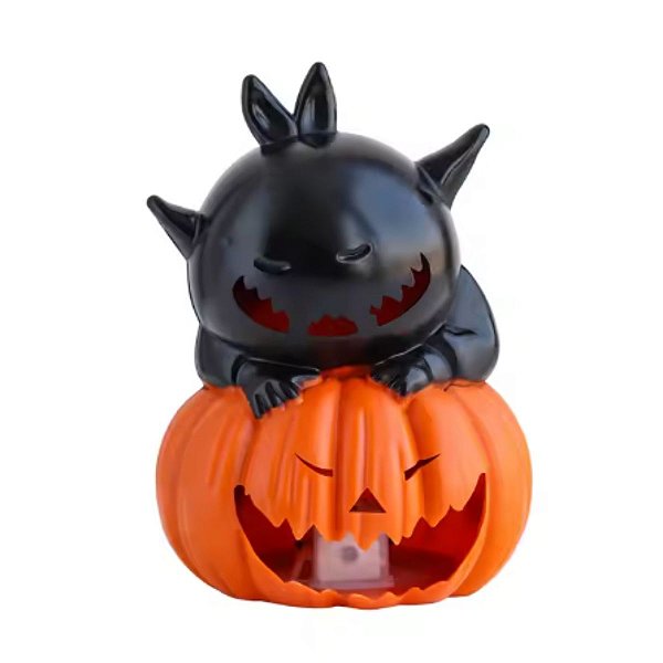 Vela Decorativa De Halloween Com Morcego e Abóbora 10cm Ponto Das Festas