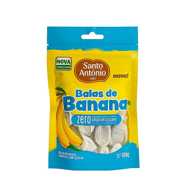 Bala de Banana Zero Açúcar 100g Santo Antônio