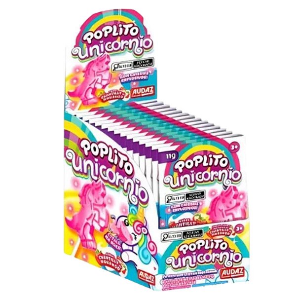 Caixa Pop Lito Cristais Explosivos Unicórnio 15 Un de 11g Audaz Foods