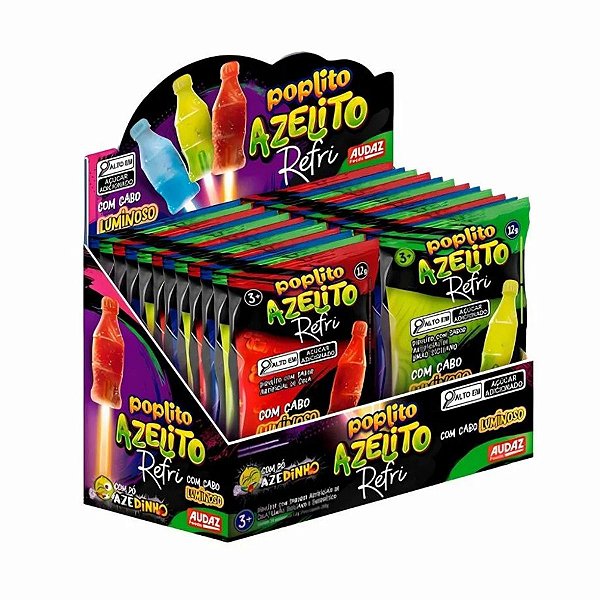 Pirulito Pop Lito Azelito De Refri Com 24 un De 12g Audaz